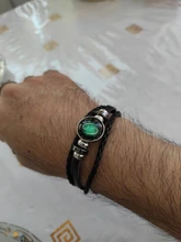 Pulsera de cuero con 12 Constelaciones del zodiaco para hombre y niño, brazalete punk con cuentas, accesorios de viaje