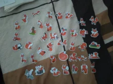 40 unids/lote divertido pequeño zorro DIY decorativo papel de etiqueta engomada del teléfono del ordenador portátil del coche álbum diario mochila niños pegatinas