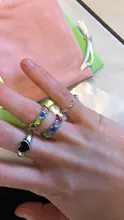 ¡Venta al por mayor! Anillos Foxanry de Plata de Ley 925 con cara sonriente para mujer, cadena creativa y sencilla, regalos geométricos para fiestas