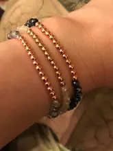 Pulsera elástica de 27 colores para mujer, brazalete pequeño de oro plateado, cuadrado, acrílico, facetas de hematita, cuentas de cristal, BC324