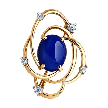 Brooch Sokolov from gold with and cubic zirconia, fashion jewelry, 585, women's male
Brooch Sokolov from gold with and cubic zirconia, fashion jewelry, 585, women's male