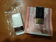 QOONG Clip de dinero Clip de sujeción de dinero portátil Slim de cuero billetera con Clip para billetes bolso bolsillo el dinero de Metal titular Bill Clip ML1-046