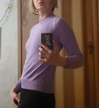 Suéteres elásticos de Cachemira para mujer, suéteres de cuello alto Medio y jerseys de lana, Jersey ajustado bajo de punto