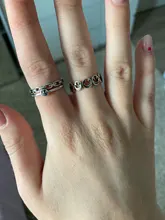 Anillo abierto de 15 estilos de Color plateado antiguo cara sonriente y feliz para mujer, anillos ajustables con caras múltiples Smiley simples huecas, A908