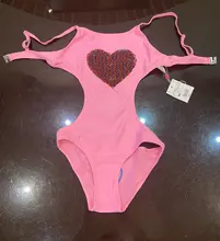 Ropa de playa con corazón de lentejuelas para niños, bañador de una pieza, Monokini, 2020