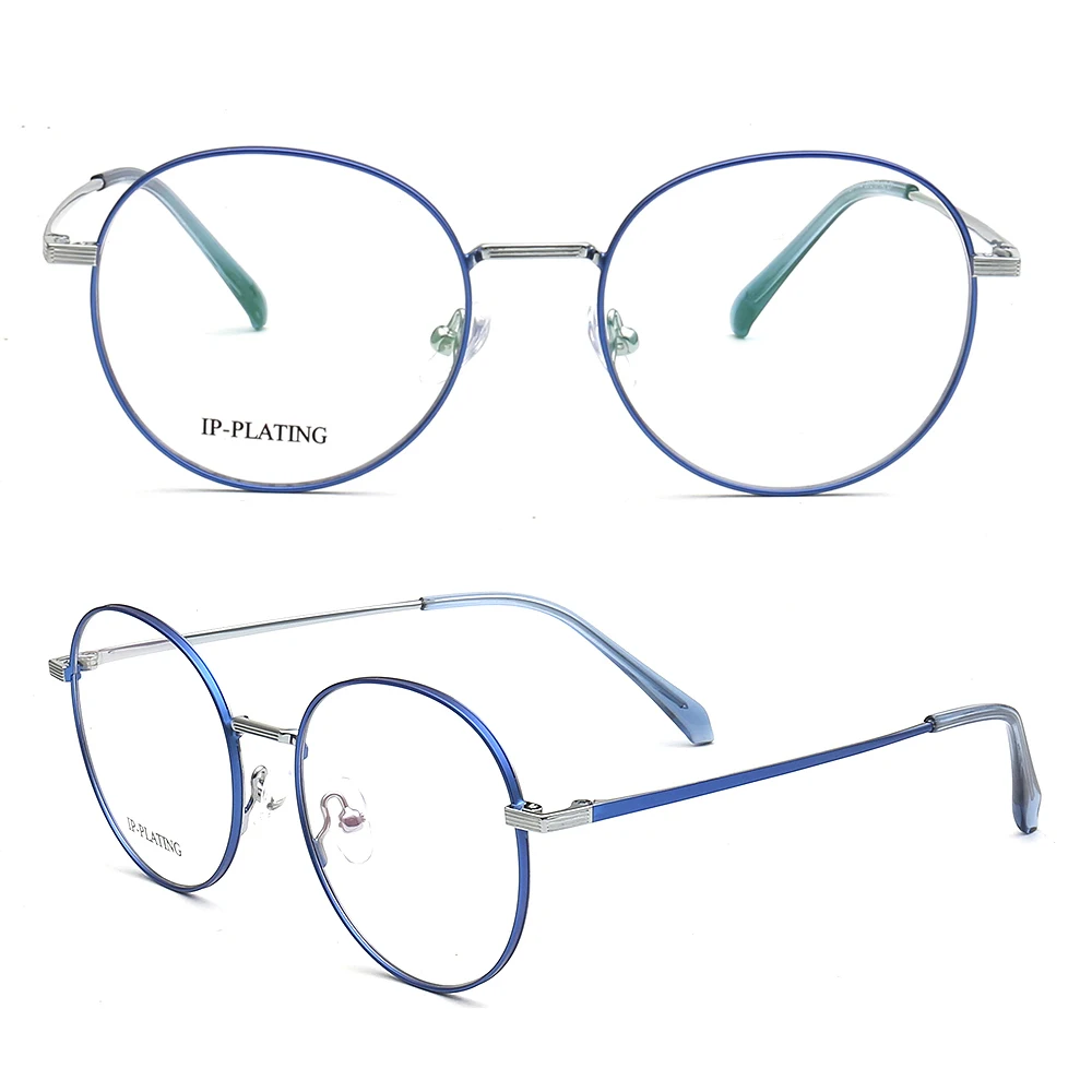 Фото Модные женские круглые оправы для очков мужские металлические легкие очки по