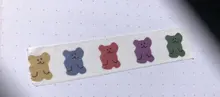 Cinta adhesiva con estampado de oso sonriente y papel, cinta Washi decorativa con diseño de flor de amor kawaii de Corea, para cuentas de mano, papelería