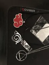 Gargantilla de Anime para hombres y mujeres, collar con colgante circular triangular geométrico, estilo Ninja Hokage, Nube Roja, Akatsuki
