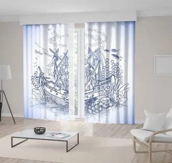 Curtain Ancient Sunken Ship Under Water Coral Reef Fish Marine Historical Nautical Artwork Blue White Black
Curtain Ancient Sunken Ship Under Water Coral Reef Fish Marine Historical Nautical Artwork Blue White Black