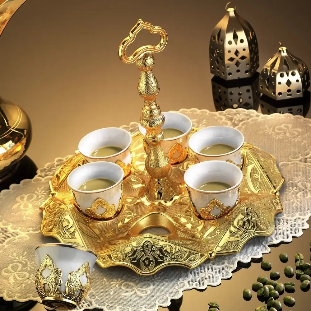 Gold Plated Ottoman Turkish Coffee Set Mırra,Greek,Arabic Coffee Serving Cups Set
Gold Plated Ottoman Turkish Coffee Set Mırra,Greek,Arabic Coffee Serving Cups Set