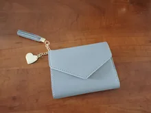 Cartera con colgante de borla para mujer, Cartera de moda de PU, monedero, tarjetero, 2020