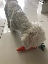 Limpieza de dientes juguete interactivo de dibujos animados Animal Flamingo de algodón en forma de perro de juguete de cuerda productos para entrenamiento de mascotas juguetes masticables para mascotas 1 Uds