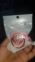 Chupete de bebé con diamantes de imitación, elegante accesorio infantil con brillantes, en color rosa