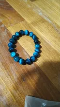 . De alta calidad azul Buda Ojo de Tigre brazaletes con piedras naturales cuentas elasticidad de la cuerda de los hombres pulsera de las mujeres