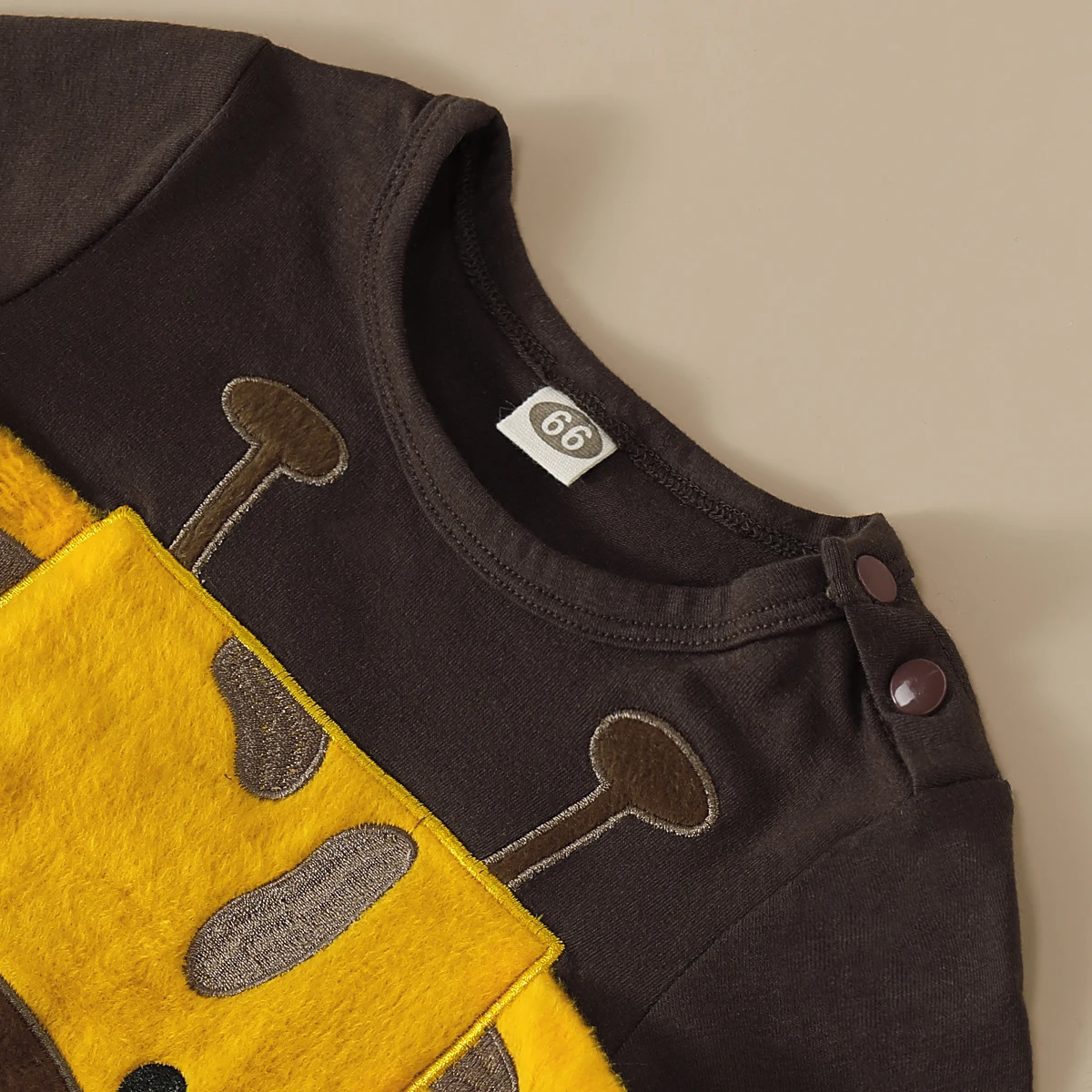 Macacão bebê bordado manga longa girafa Macacão bebê bordado manga longa girafa