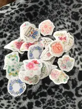 46 unidades por paquete, juego de pegatinas decorativas con flores románticas para plantas, álbum diario, etiqueta, pegatina para álbum de recortes, papelería Diy, pegatinas escolares