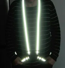 Cintas reflectantes para correr de noche, chaleco de seguridad ajustable, banda elástica para adultos y niños