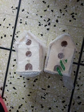 Nido de ave de madera pájaro colgante casa jaula de pájaros de madera Natural lugar de descanso Casa de pájaros al aire libre montada en la pared caja de madera