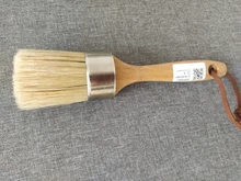 Pincel de tiza y cera para pintura, cerdas naturales redondas grandes 2 en 1, herramienta de pintura para muebles DIY, plantillas para decoración del hogar