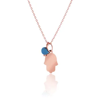 Necklace Jewelry Fatima Hamsa Hand Pendant 925 Sterling Rose Gold Plated Featuring Turquoise with Chain
Necklace Jewelry Fatima Hamsa Hand Pendant 925 Sterling Rose Gold Plated Featuring Turquoise with Chain