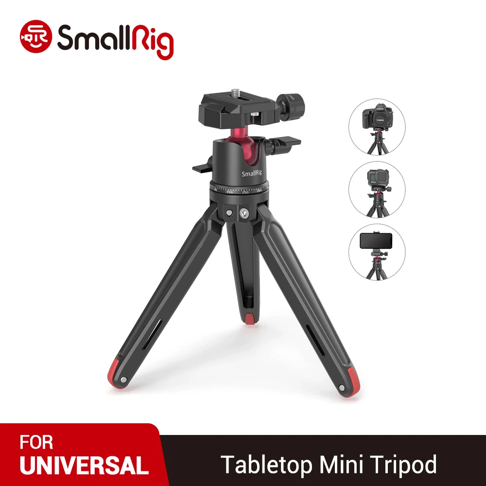 SmallRig Mini Tripod Tabletop Phone Camera Tripod Removable Ball Head for DSLR/ Mirrorless Cameras DV LED Video Light Smartphone
SmallRig Mini Tripod Tabletop Phone Camera Tripod Removable Ball Head for DSLR/ Mirrorless Cameras DV LED Video Light Smartphone