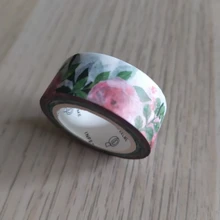 Cinta adhesiva decorativa con plantas y flores estilo japonés Kawaii, cinta adhesiva decorativa, pegatina para álbum de recortes, artículos de papelería con etiquetas