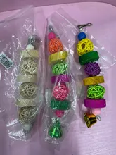 Hebras de madera para morder de loro, juguetes molares Para morder de aves, Bola de ratán, PXPC