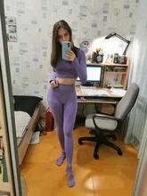 Conjunto de Yoga sin costuras para mujer, ropa deportiva para gimnasio, top de manga larga, camiseta corta, leggings de cintura alta, para correr o hacer ejercicio