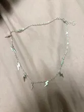 Collar con forma de relámpago para mujer, gargantilla de cadena de eslabones dorados a la moda, collar con abalorio para el cuello, joyería para mujer 2020