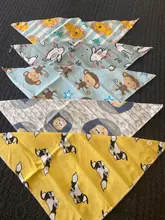 Babero de algodón suave para bebé, Baberos triangulares bonitos, bufanda cómoda, babero para dentición, toalla de Saliva para recién nacido, 5 uds.