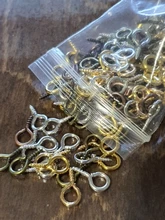 Accesorios de joyería para hacer joyas, mini alfileres con ojales pequeños, 200 unidades, ganchos con ojal, ojales, tornillo roscado, cierres dorados, DIY