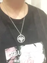 MQCHUN-collar de acero inoxidable para hombres y mujeres, banda de Rock, velo negro, collares de novias, novia, BVB Merch, Logo FOB, regalo para fanáticos