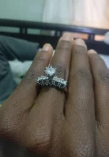 Conjunto de anillos de boda elegantes para mujer, joyería de compromiso de Color plateado con brillante intenso, anillo de circón para mujer, 2 uds.