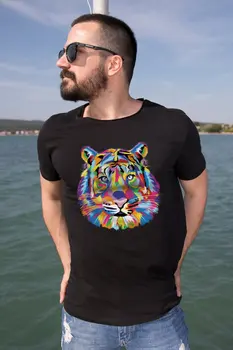 Angemiel Wear Colorful Tiger Cotton Black Male T-Shirt
Angemiel Wear Colorful Tiger Cotton Black Male T-Shirt