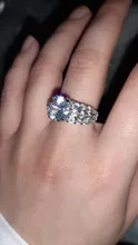 Huitan-Anillo de boda con Circonia cúbica para mujer, sortija de boda con zirconia cúbica, zirconia, circonita, zirconita, redonda, grande, alta calidad