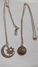 Colgante de plata tibetana con forma de Luna y sol, joyería hecha a mano, 1 unidad