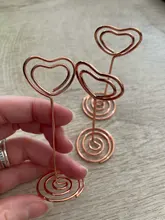 Clip de foto de corazón para boda de 4 estilos, soporte de mesa para números, decoración de escritorio, soporte de Metal para tarjetas, suministros de fiesta