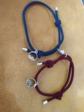 Pulsera de pareja con imán para hombre y mujer, 2 uds., personalidad creativa, amuleto, chica, joyería, regalo para enamorados