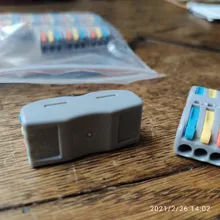 Miniconectores de Cable rápido, Conector de cableado de empalme de resorte compacto Universal, bloque de terminales Push-in, 422 SPL-2/3