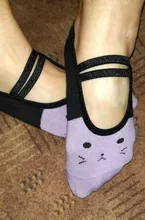 Calcetines de Yoga de vendaje antideslizantes para mujer, calcetines de secado rápido con Espalda descubierta, calcetines de Ballet de Pilates, estampado de gato, accesorios deportivos