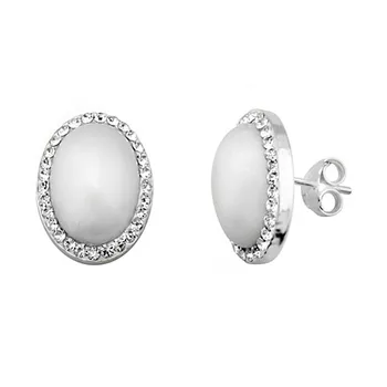 Sterling silver earrings 925m oval 12x16mm. Synthetic Pearl close pressure women
Sterling silver earrings 925m oval 12x16mm. Synthetic Pearl close pressure women