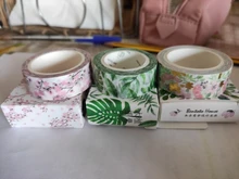Cinta Washi Floral romántica de papel de 15mm * 7m, cintas de enmascarar de flores, adhesivos decorativos bricolaje, papelería, suministros escolares