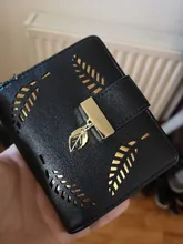 Monedero de piel con cremallera para mujer, cartera femenina pequeña de marca de lujo con hojas huecas para tarjetas de crédito, 2020