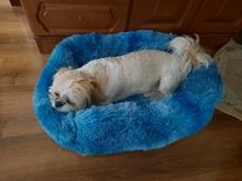 Cama de peluche larga rectangular para perro, antideslizante, botón cálido, cojín para cachorro de invierno, alfombra mascota suministros para perro pequeño, mediano y grande