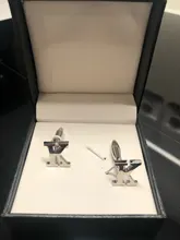 Latón de calidad de Color de plata letra 26 A-Z cartas gemelos hombre franceses camisa gemelos para hombre gemelos bouton manchette