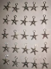 Colgante de estrella de mar de Color plateado para collar, pulseras, fabricación de joyas, manualidades hechas a mano, 50 Uds., A2775
