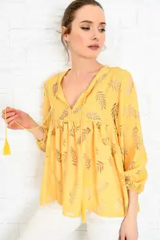 Trend Alacati Style Women Khaki Jacquard Leaf Pattern Woven Bluz ALC-020-039
Trend Alacati Style Women Khaki Jacquard Leaf Pattern Woven Bluz ALC-020-039