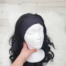 Isaic sintético ondulado largo peluca con diadema negro peluca con diadema s para las mujeres cabello Natural para diario de fiesta, fácil de usar