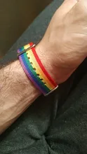 Pulseras bisexuales trenzadas para hombres y mujeres, pulseras trenzadas del orgullo de los homosexuales, del arco iris de Nepal, joyería de amistad