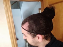 2 unids/lote pelo de Nylon neto de buena calidad del pelo de la peluca de las redes con elástico nueva moda redecilla malla para peluca tapones para las mujeres de composición abierta peluca Cap